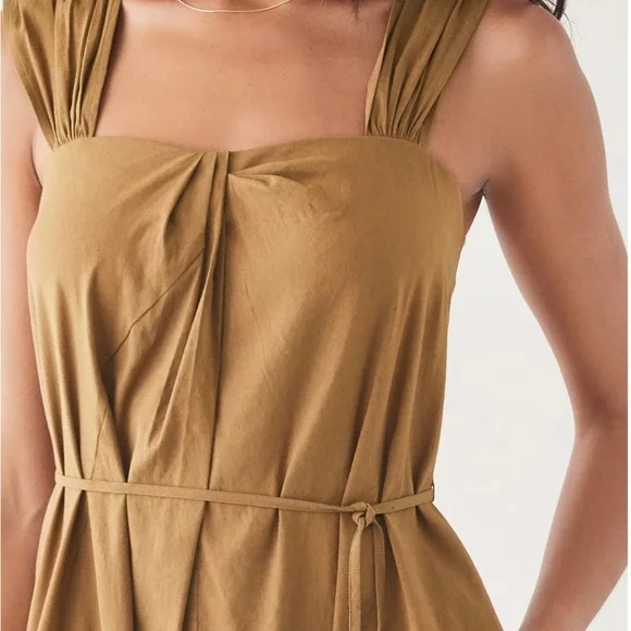 Vince Dresses Vince Poet Linenblend Midi Dress Brown Poshmark